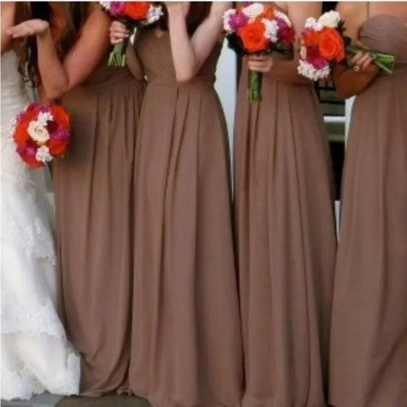 BILL LEVKOFF Style 976 Chiffon Strapless Latte - Picture 5 of 15